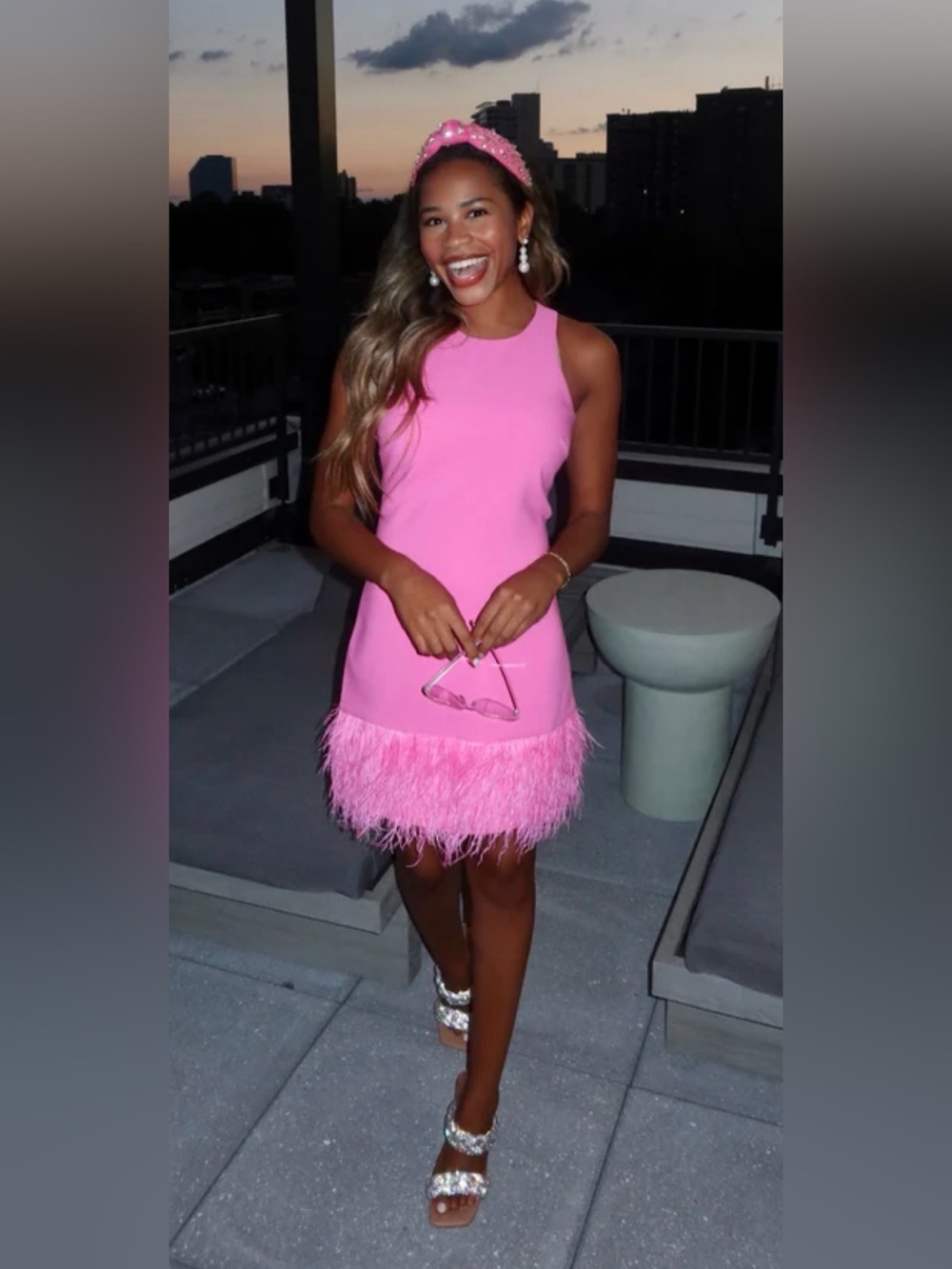 Likely Cami Pink Sugar Feather Hem Mini Dress Size 2 Barbiecore $328 SOLD OUT